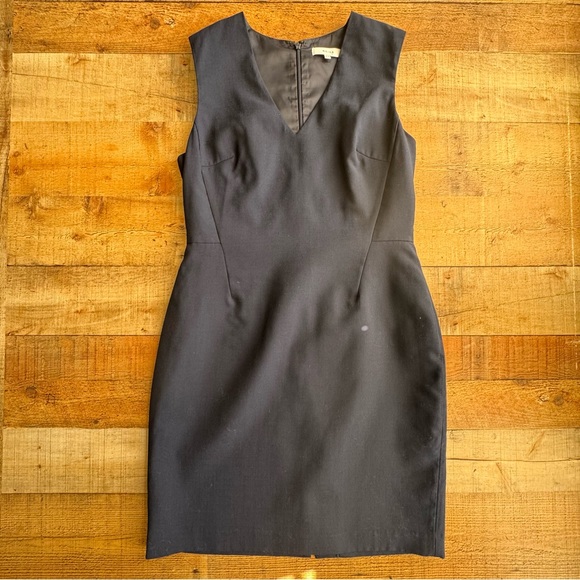 REISS Tailored V-Neck Faulkner Dress Navy Blue Size 10 - Picture 2 of 9